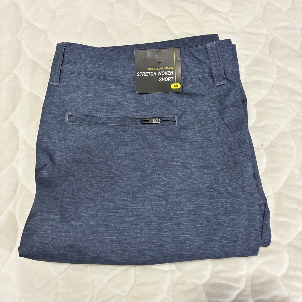 NWT Puli Men's Hiking‎ Shorts Stretch Casual Shorts Blue Heathered Mens Size 40